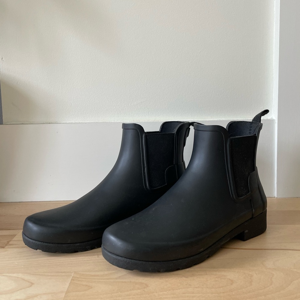 Hunter Refined Chelsea boots - All Black Ankle Rain boots